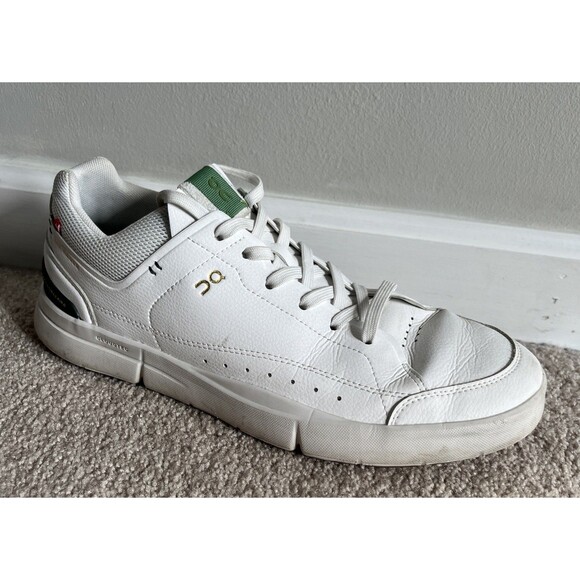 On Cloud Roger Centre Court Tennis Sneakers Mens 10 White Leather Sports Outdoor - Picture 1 of 6
